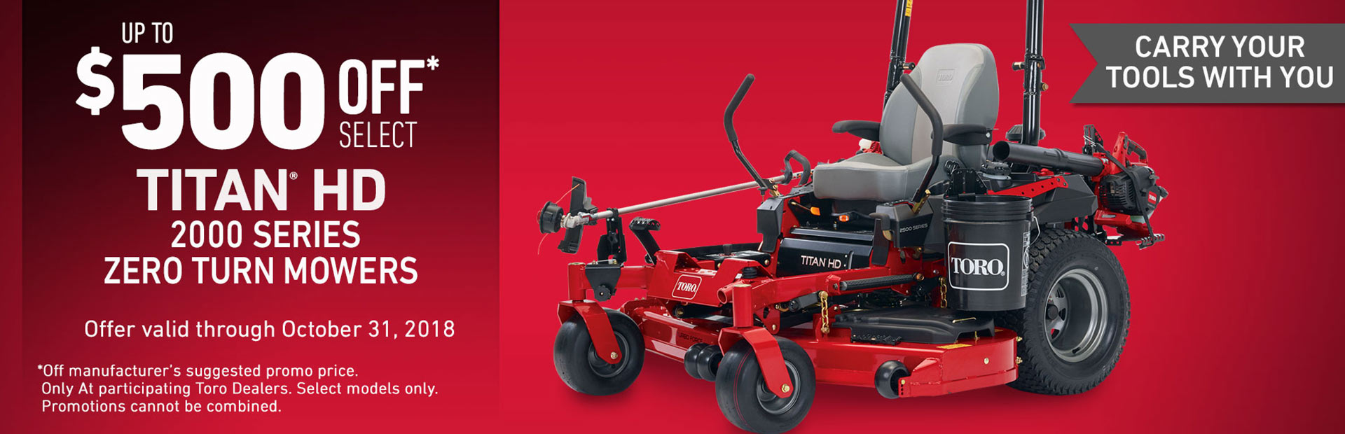 Toro: $500 USD Off 2017 TITAN® HD 2000 Series Mowers